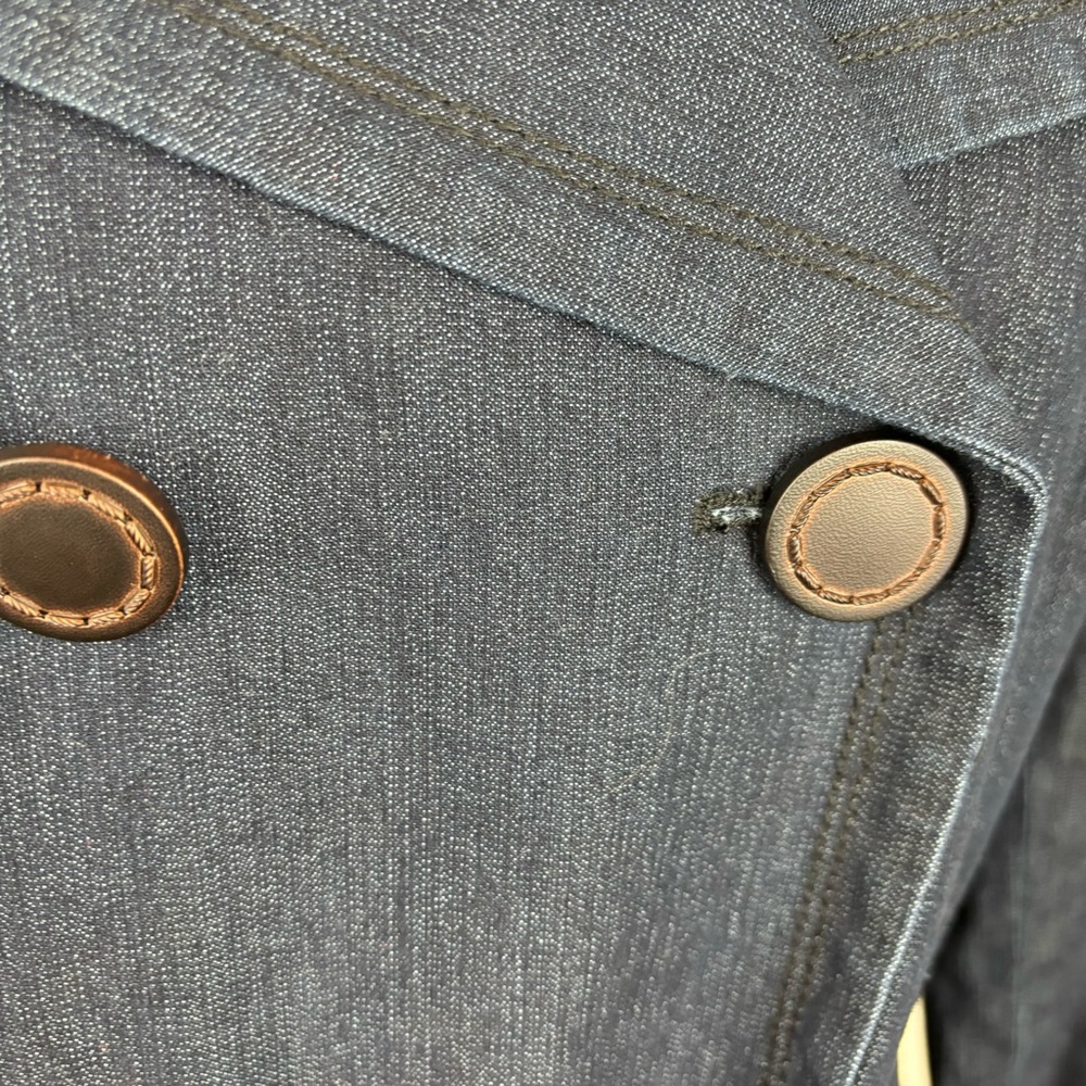 FOCUS-2000 Denim Trench Coat-fully lined/belted-Woman’s 14-EUC - Picture 4 of 14
